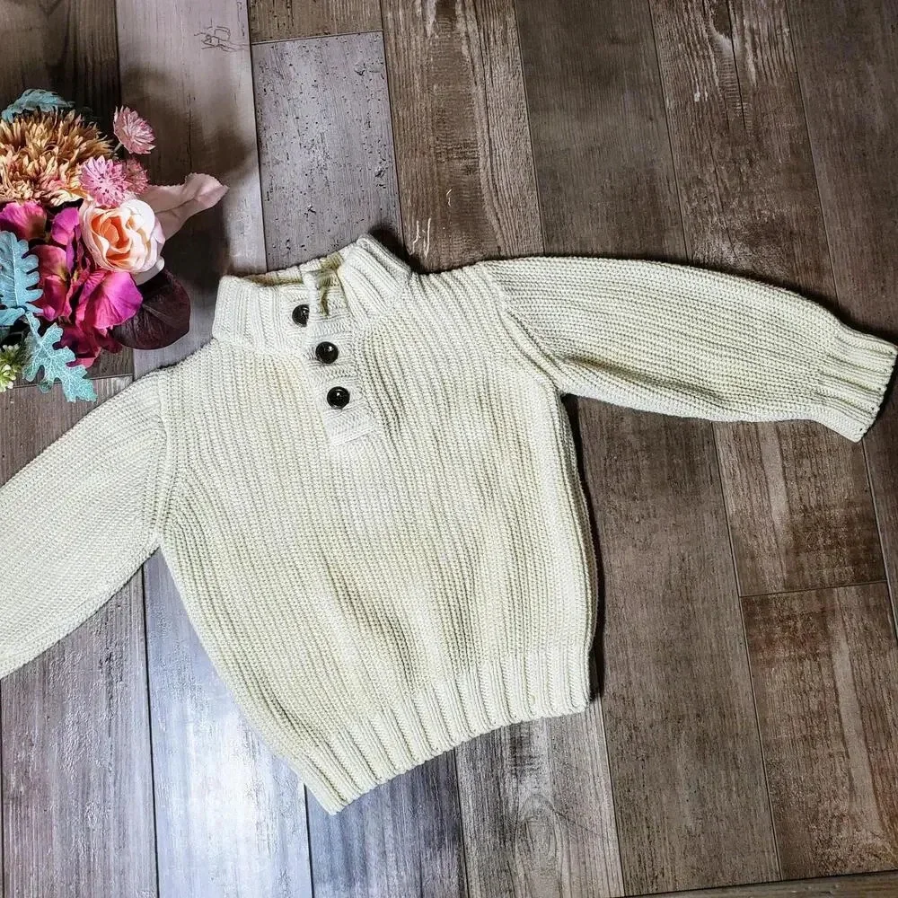 Gymboree Cream Toddler Boys Cable Knit Sweater Size XS (3-4)